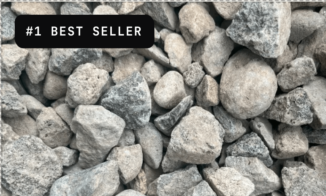 Pile of grey crushed rock